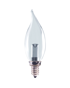 LED Decorative Chandelier (CA10) Bulb Candelabra (E12) Base 120V 25 Lumen 25000 hours 82 CRI Dimmable