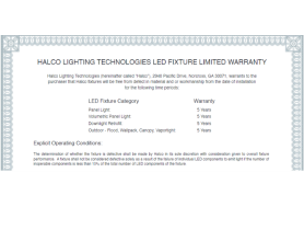 Halco Lighting Technologies Fixture Limited Warranty